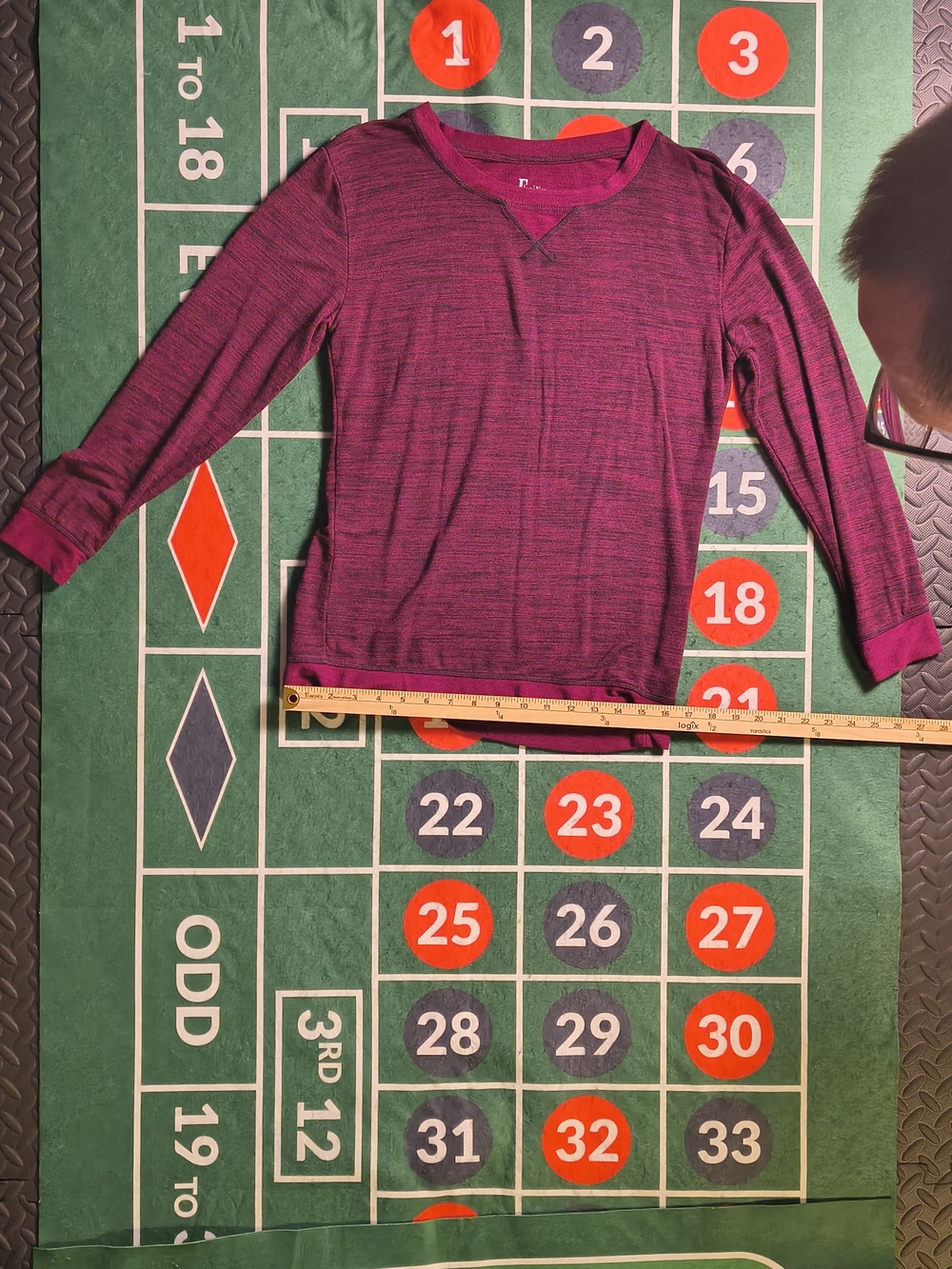 Felina Burgundy Black Heathered Lounge Top Long Sleeve Womenâs Small - Picture 5 of 15